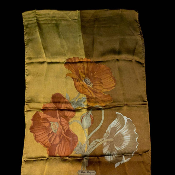 Salvatore Ferragamo Rectangular Silk Scarf 16”x 54” - Picture 14 of 15